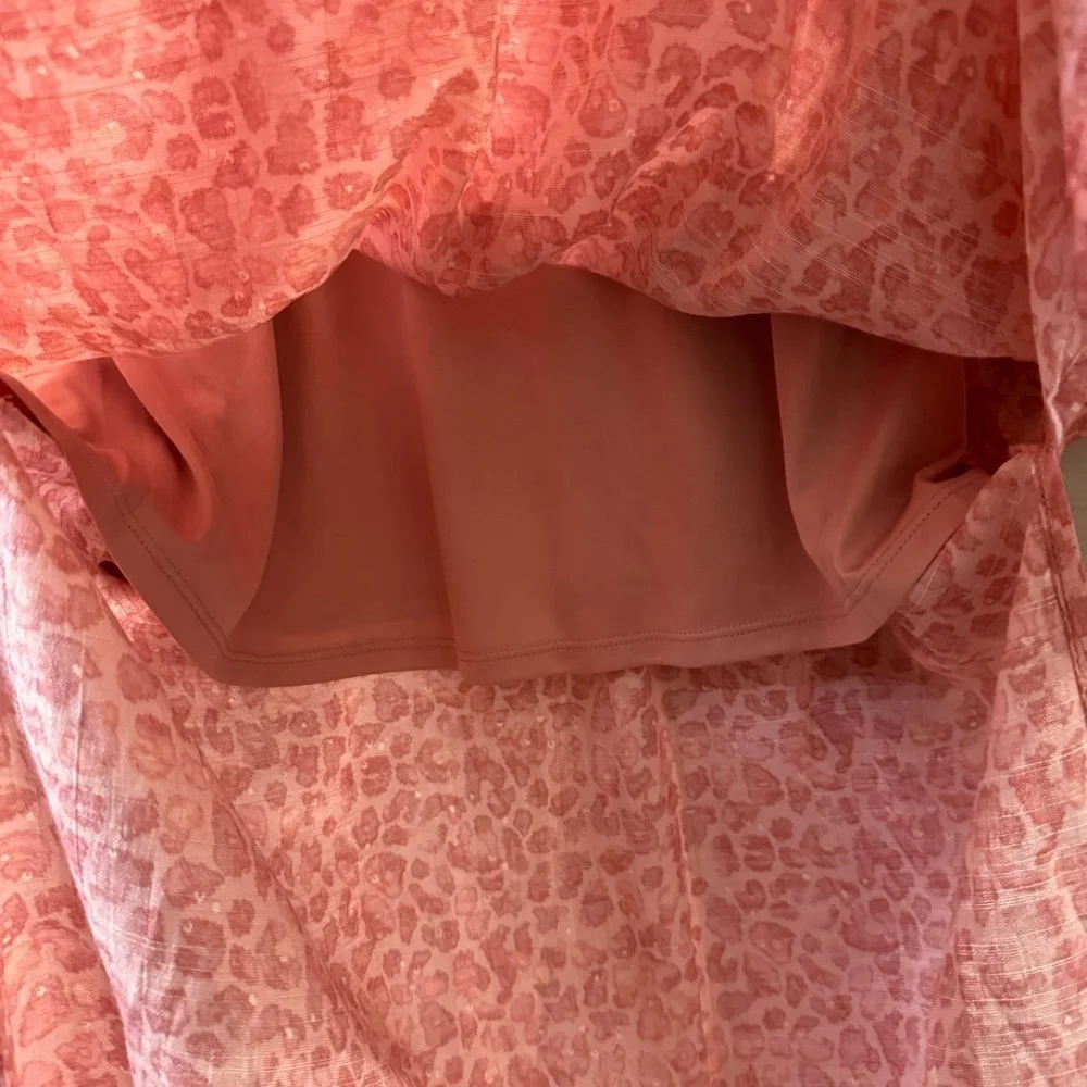 Nine West Pink and White Pleated Maxi Sundress Size Small